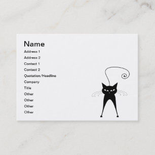 Black Whimsy Kitty 6 Business Card