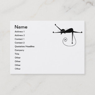 Black Whimsy Kitty 7 Business Card