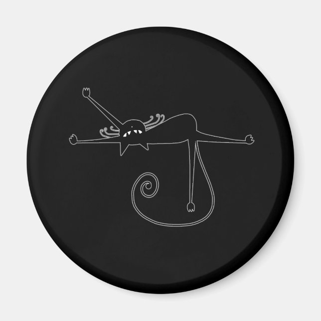 Black Whimsy Kitty 7 Magnet (Front)