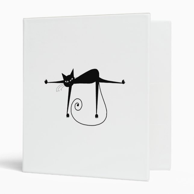 Black Whimsy Kitty 8 Binder (Front/Inside)