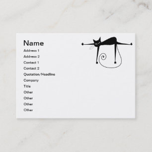 Black Whimsy Kitty 8 Business Card