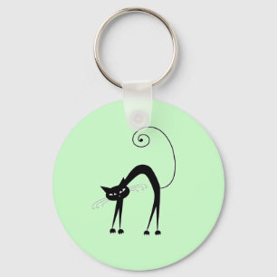 Black Whimsy Kitty 9 Keychain