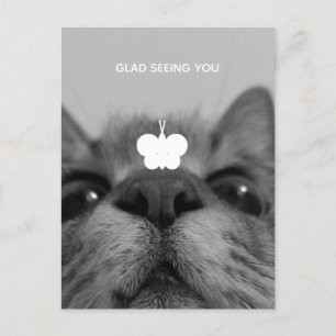 Black&White 17yro kitty Blank Postcard