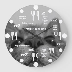 Black&White 17yro kitty Grande horloge