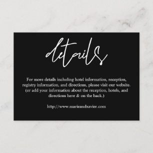 Black & White 2 Typography Script Details Enclosure Card