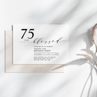 Black & White 75 Years Blessed Birthday Party
