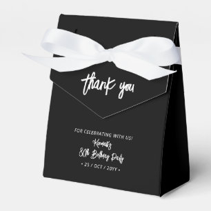 Black & White   80th Birthday Party Thank you Favor Box