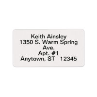 Black White Abstract 4 line Return Address Label