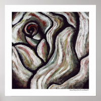 Black White Abstract Art Grey Red Rose Home Decor