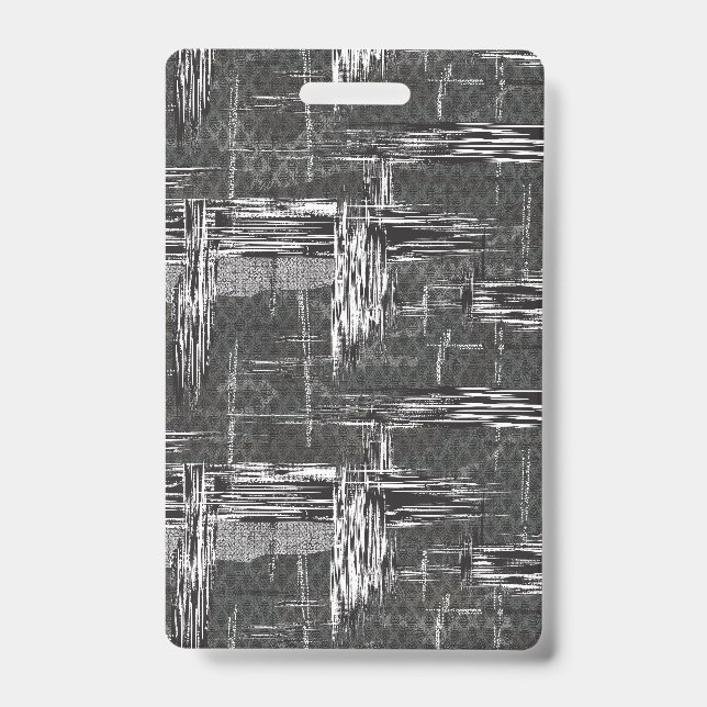 Black White Abstract Art Interior Design Texture Badge (Front)