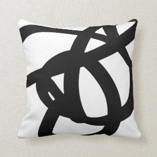 Black & White Abstract Art Throw Pillow