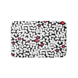 Black white abstract bath mat