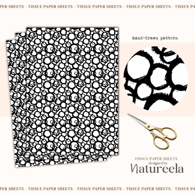 Black White Abstract Circles Collage Tissue Paper (Creator Uploaded)