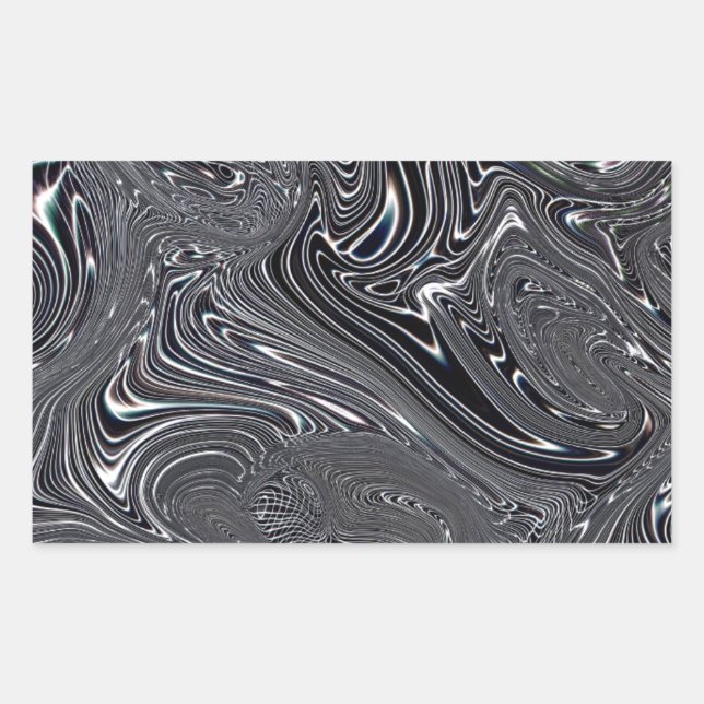 Black & White Abstract Digital Art Sticker (Front)