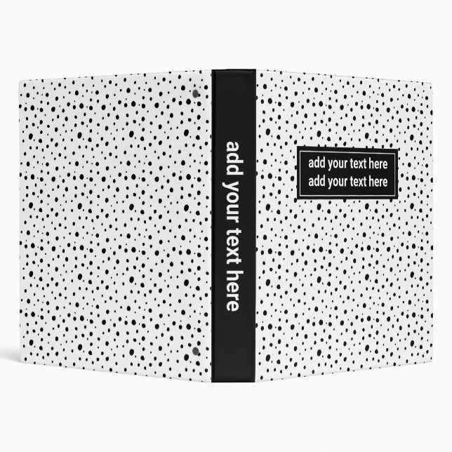 Black White Abstract Dots Minimal | Personalize Binder (Background)