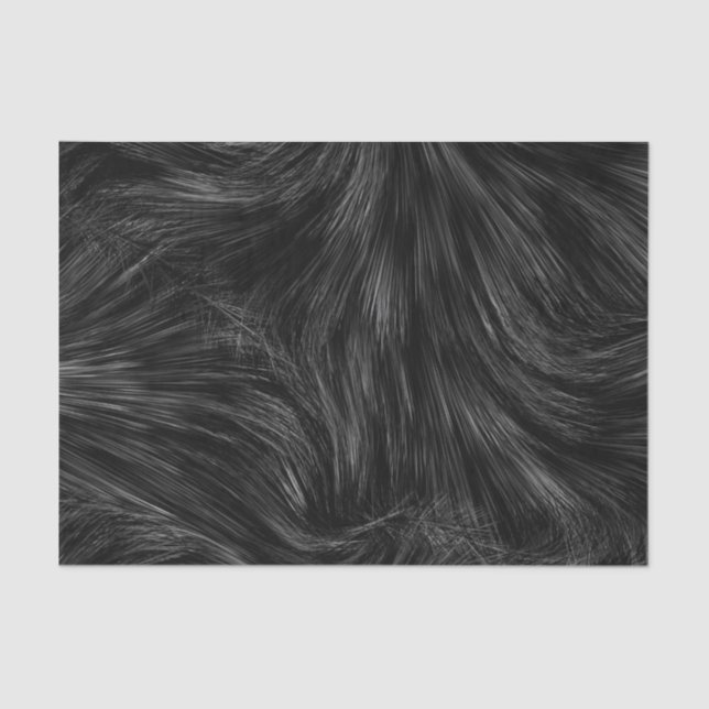 Black & White Abstract Feather Tissue Paper (Front)