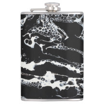 Black & White Abstract Flask - "Mini Cray"