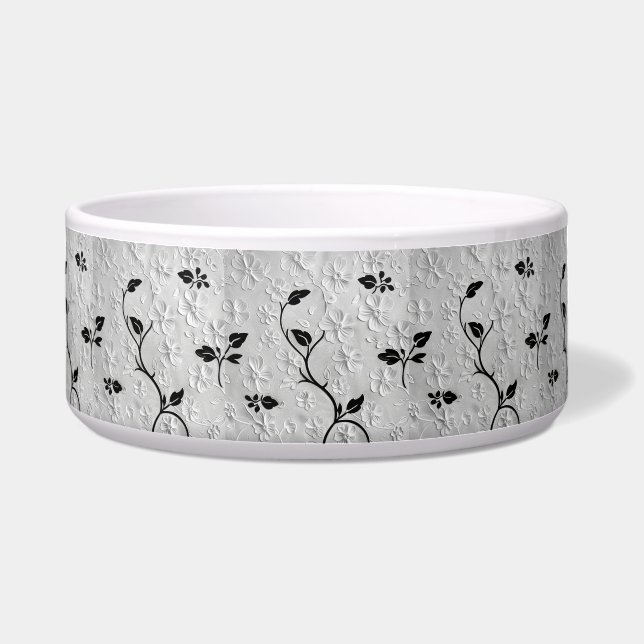 Black & White Abstract Florals Trinket (Front)