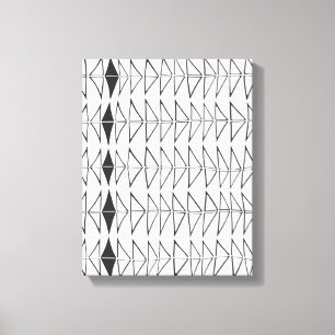 Black White Abstract Lines Shapes Artsy Pattern Canvas Print