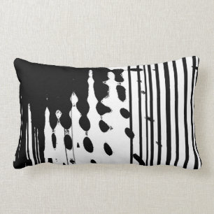 Black & white abstract lumbar pillow
