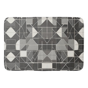 Black & White Abstract : Minimalist Style Bath Mat