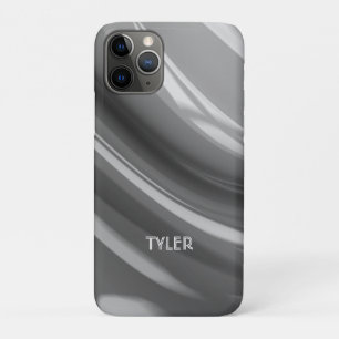 Black & White Abstract, Name White in Text iPhone 11 Pro Case