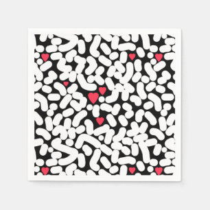 Black white abstract napkin