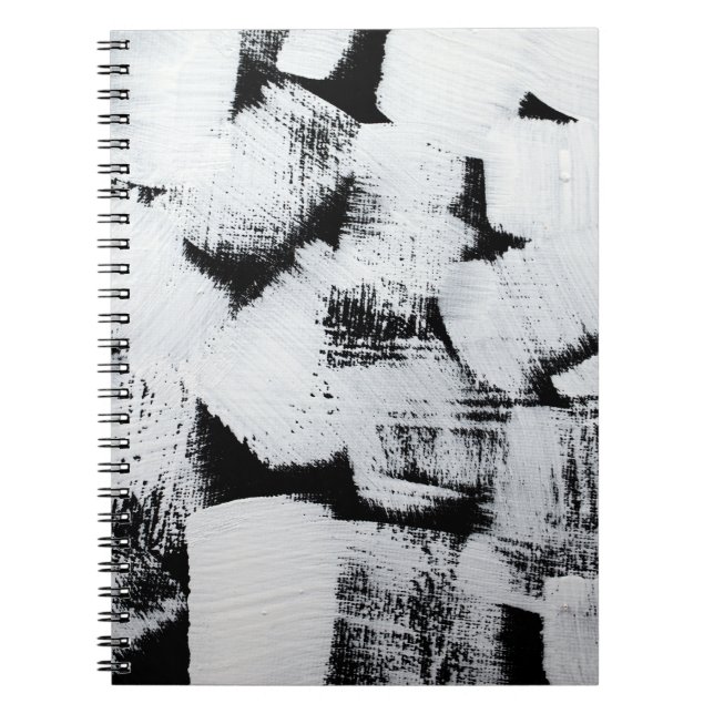 Black white, abstract painted canvas. notebook (Front)