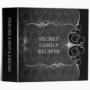 Black & White Abstract Pattern+Swirls Recipes Binder