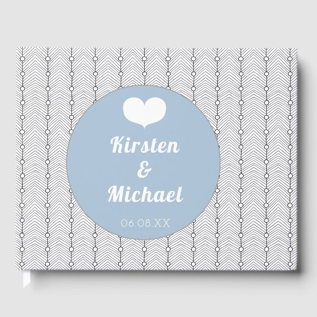 Black & White Abstract Personalized Guestbook (Front)