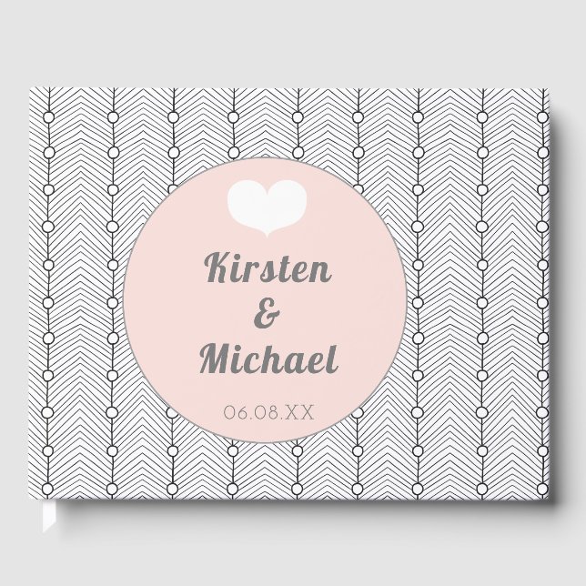 Black & White Abstract Personalized Guestbook (Front)