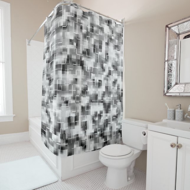 Black White Abstract Plaid (In Situ)