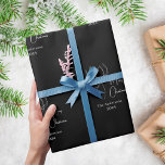 Black white abstract reindeer modern Christmas Wrapping Paper<br><div class="desc">Black background,  and a pattern of white abstract one line reindeer.  Personalize and add your name and year. Text; Merry Christmas</div>