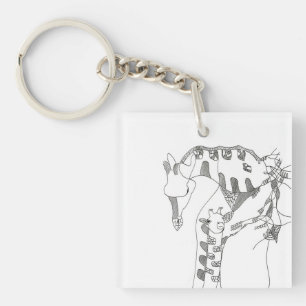 Black & white abstract stick  tapestries wood wall keychain