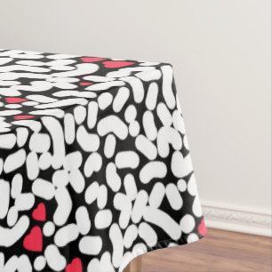Black white abstract tablecloth
