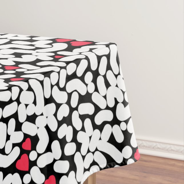 Black white abstract tablecloth (In Situ)