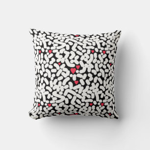Black white abstract throw pillow
