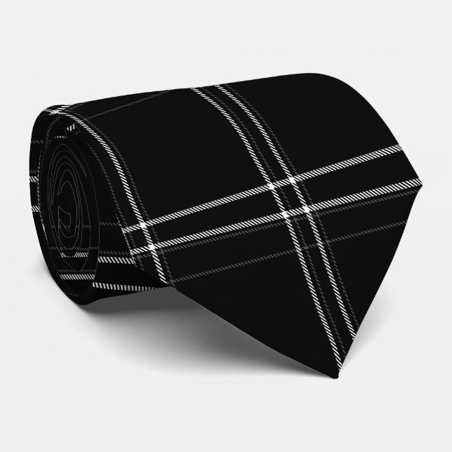 Black & White Abstract       Tie (Rolled)
