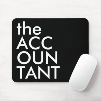 Black White Accountant Bold Finance Typography Mouse Pad
