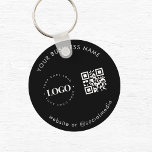 Black White Add Custom Business Logo Qr Code Scan Keychain<br><div class="desc">Promote your business with this simple keychain,  featuring custom logo,  QR code & text. Easily add your logo and other details by clicking on the "personalize" option.</div>