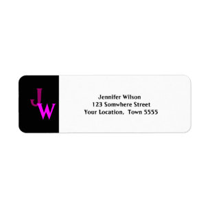 Black & White Address label