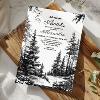 Black White Adventure Mountain Baby Shower