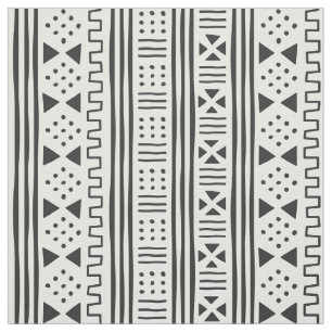 Black   White African MudCloth Inspired Scalable Fabric