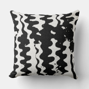 Black & White Afrocentric Geometric Throw Pillow