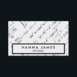 Black White Algebra Math Custom Text Business Card<br><div class="desc">This algebra pattern features the colours black and white. This gift can have images, text or other elements added or changed using the customize it feature. Great gift idea for math teachers, for special celebrations, birthdays, Christmas, or other gift-giving holidays. Use the "customize it" button to change photos, change text,...</div>