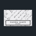 Black White Algebra Math Custom Text Business Card<br><div class="desc">This algebra pattern features the colours black and white. This gift can have images, text or other elements added or changed using the customize it feature. Great gift idea for math teachers, for special celebrations, birthdays, Christmas, or other gift-giving holidays. Use the "customize it" button to change photos, change text,...</div>