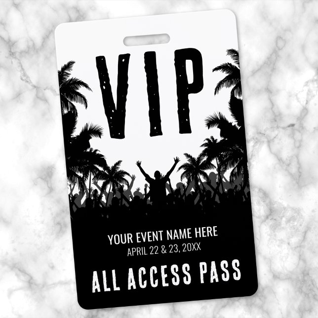 Black White All Access Event VIP Badge (All Access Black White Event VIP Badge)