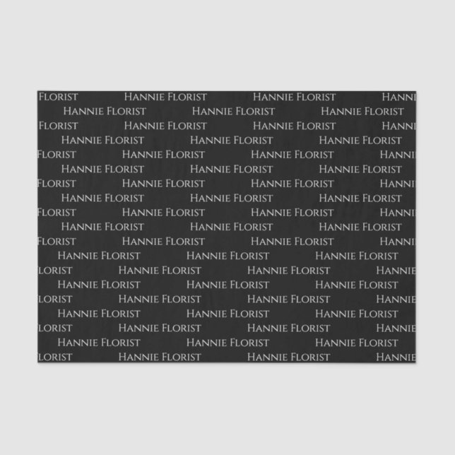 Black & White All-Over Print Text Tissue Paper (Front)