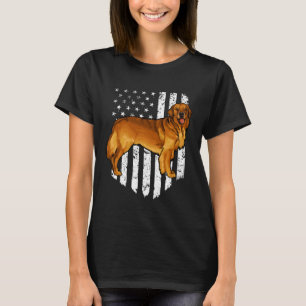 Black White American Flag Golden Retriever 4th Of  T-Shirt