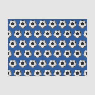 Black White and Blue Soccer Ball Tissue Paper